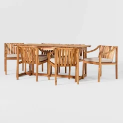 7pc Modern Slatted Wood Outdoor Dining Set - Saracina Home 11 7pc Modern Slatted Wood Outdoor Dining Set - Saracina Home -Garden & Outdoors GUEST 004dfb25 1c23 4390 ab30 32ab6c6abcb4