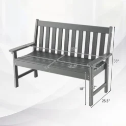 Costway Garden Bench All-Weather HDPE 2-Person Outdoor Bench For Front Porch Backyard -Garden & Outdoors GUEST 00e47627 f815 4a7f 955e b8c4ce68a163