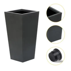 LuxenHome Square Tapered 18.5" H House Planters, Indoor & Outdoor Black 22 LuxenHome Square Tapered 18.5" H House Planters, Indoor & Outdoor Black -Garden & Outdoors GUEST 00f44bd7 971e 4b22 88f4 7ae0fd18f1e5