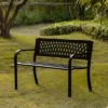 Gardenised Outdoor Steel 47 Park Bench For Yard, Patio, Garden And Deck, Black Weather Resistant Porch Bench, Park Seating -Garden & Outdoors GUEST 011926e9 47a1 480c 9930 cf16066bc06b