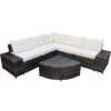 Costway 6PCS Rattan Furniture Set Conversation Cushioned Sofa Armrest Garden TurquoiseWhite -Garden & Outdoors GUEST 014d0680 8deb 4ced 9be4 c2858c0d967a