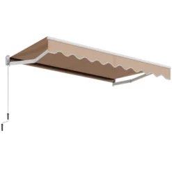 Costway 10' X 8' Retractable Awning Patio Sun Shade W/Crank Handle -Garden & Outdoors GUEST 015a975c 59f2 43ce a5ec a3a20d29dd28