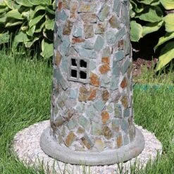 Sunnydaze Decor Sunnydaze Outdoor Backyard Garden Nautical Lighthouse Solar LED Pathlight Statue Figurine - 36" - Cobblestone -Garden & Outdoors GUEST 018ab613 ecb8 4abe a251 02cf00408e52