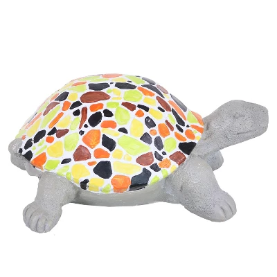 Sunnydaze Decor Sunnydaze 10.5" Mildred The Magnanimous Mosaic Polystone Turtle Statue With Hand-Painted Shell 8 Sunnydaze Decor Sunnydaze 10.5" Mildred The Magnanimous Mosaic Polystone Turtle Statue With Hand-Painted Shell - Image 6