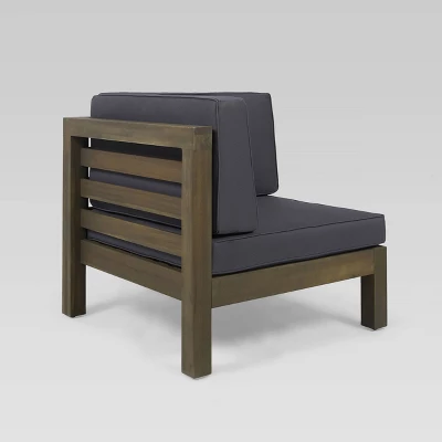 Oana 3pc Acacia Modular Loveseat And Table Set - Gray/Dark Gray - Christopher Knight Home 4 Oana 3pc Acacia Modular Loveseat And Table Set - Gray/Dark Gray - Christopher Knight Home - Image 2