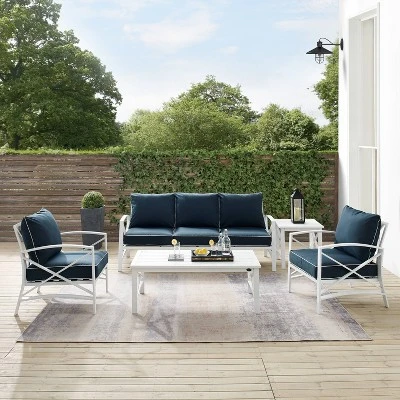 Kaplan 5pc Outdoor Sofa Set With Sofa & 2 Chairs With Coffee Table & Side Table - Crosley 8 Kaplan 5pc Outdoor Sofa Set With Sofa & 2 Chairs With Coffee Table & Side Table - Crosley - Image 6