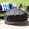 Sunnydaze Decor Sunnydaze Outdoor Heavy-Duty Weather-Resistant 300D Polyester Round 2-Tone Fire Pit Cover - Gray And Black -Garden & Outdoors GUEST 0441d543 067a 46c3 9ba5 084b97b20b62