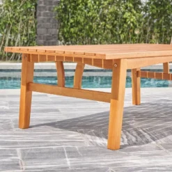 Kapalua Honey Nautical Eucalyptus Wooden Outdoor Table - Vifah -Garden & Outdoors GUEST 044d2816 7bb9 4a38 829c 3cb3c42ff191