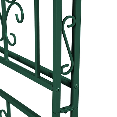 Evergreen Montebello Iron Garden Arbor, Forest Green- 53 X 84 X 23 Inches Fade And Weather Resistant Outdoor Decor 5 Evergreen Montebello Iron Garden Arbor, Forest Green- 53 X 84 X 23 Inches Fade And Weather Resistant Outdoor Decor - Image 3