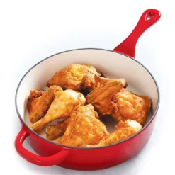 Crock-Pot Artisan 12 Inch Enameled Cast Iron Skillet In Scarlet Red -Garden & Outdoors GUEST 055120b6 02e5 4724 8c1b a6959a04d48d