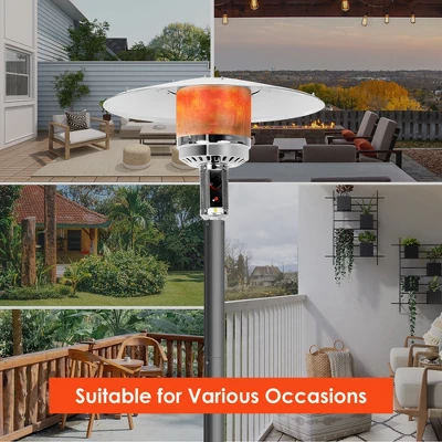 Costway 50000 BTU Propane Patio Heater Standing LP Gas Steel W/ Wheels Grey 9 Costway 50000 BTU Propane Patio Heater Standing LP Gas Steel W/ Wheels Grey - Image 7