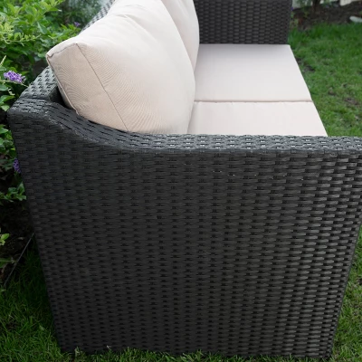Barton 2 Person Madison Outdoor Patio Wicker Sofa Set Love Seat W/ Seat Cushion 6 Barton 2 Person Madison Outdoor Patio Wicker Sofa Set Love Seat W/ Seat Cushion - Image 4
