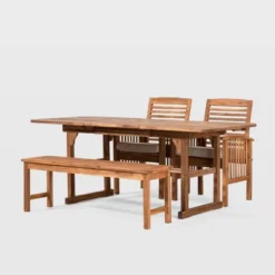 Ravenscroft 4pc Extendable Acacia Wood Outdoor Dining Set - Saracina Home 16 Ravenscroft 4pc Extendable Acacia Wood Outdoor Dining Set - Saracina Home -Garden & Outdoors GUEST 05ab73f4 1340 427a b6c1 e995012a08c6