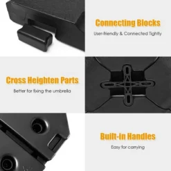 Costway 4PCS Patio Cantilever Offset Umbrella Weights Base Plate Set -Garden & Outdoors GUEST 0810ed7f 83a2 4f49 a9e7 570b7ddda2e6