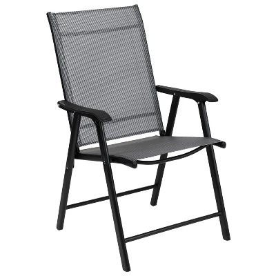 Flash Furniture Black Outdoor Folding Patio Sling Chair (2 Pack) 4 Flash Furniture Black Outdoor Folding Patio Sling Chair (2 Pack) - Image 2