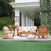 Logan Outdoor Teak Wood Sofa With Sunbrella Vellum Cushion – Cambridge Casual -Garden & Outdoors GUEST 08846cd4 7878 4110 8adb 7a1562e566ce