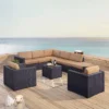 Biscayne 7pc Outdoor Wicker Sectional Set With Arm Chairs & Ottoman - Mocha - Crosley -Garden & Outdoors GUEST 08cd7801 205b 495c b281 b10d668600c8
