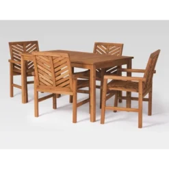 5pc Slatted Chevron Acacia Wood Patio Dining Set - Saracina Home 23 5pc Slatted Chevron Acacia Wood Patio Dining Set - Saracina Home -Garden & Outdoors GUEST 08ed98af d84c 4b01 9d80 88735c3d117c