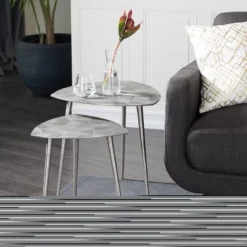 2pk Aluminum Patio Accent Table - Olivia & May -Garden & Outdoors GUEST 09191f1f 18af 4280 9655 b1bfba2b672e