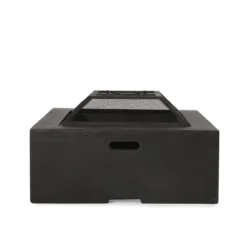 Berwick Outdoor Light Weight Concrete Wood Burning Square Fire Pit Dark Gray - Christopher Knight Home -Garden & Outdoors GUEST 0a00a1dd 89b6 465f 8bfe 05d2eebd7f3c