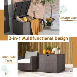 Costway 72 Gallon Patio Rattan Wicker Storage Deck Box Container With Liner Garden 15 Costway 72 Gallon Patio Rattan Wicker Storage Deck Box Container With Liner Garden -Garden & Outdoors GUEST 0b3fab1d 09bc 4a44 b759 be8090d1cfea