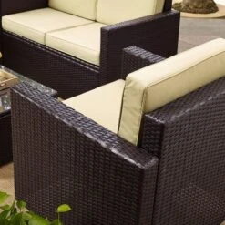 Palm Harbor 5pc Outdoor Wicker Conversation Set - Sand - Crosley -Garden & Outdoors GUEST 0b5a9a0f baec 4e46 8a26 b0e13d1c65f3