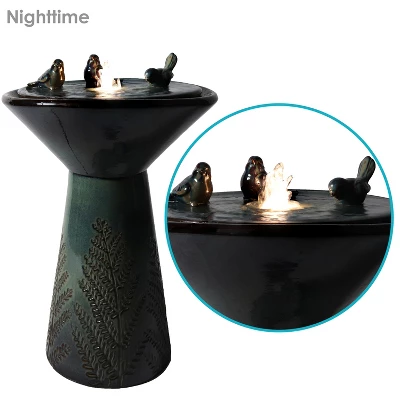 Sunnydaze Decor Sunnydaze Gathering Birds Ceramic Outdoor Fountain With LED Lights 4 Sunnydaze Decor Sunnydaze Gathering Birds Ceramic Outdoor Fountain With LED Lights - Image 2