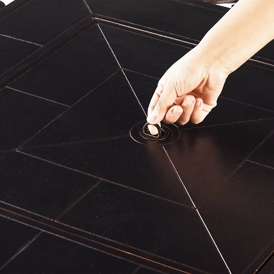 5pc Outdoor Dining Set With 42" Aluminum Square Damask Design Fire Table & Deep Seating Swivel Rocking Chairs - Oakland Living 7 5pc Outdoor Dining Set With 42" Aluminum Square Damask Design Fire Table & Deep Seating Swivel Rocking Chairs - Oakland Living - Image 5