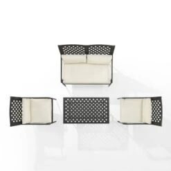 4pc Alistair Outdoor Steel Conversation Set Creme/Matte Black - Crosley 23 4pc Alistair Outdoor Steel Conversation Set Creme/Matte Black - Crosley -Garden & Outdoors GUEST 0e46cac2 e657 4d98 b560 d7445d2acb9d