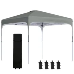 Outsunny 8' X 8' Pop Up Canopy, Foldable Gazebo Tent With Carry Bag With Wheels And 4 Leg Weight Bags For Outdoor Garden Patio Party -Garden & Outdoors GUEST 0ec79d2c e7ed 47a5 9fd6 088151712e4d
