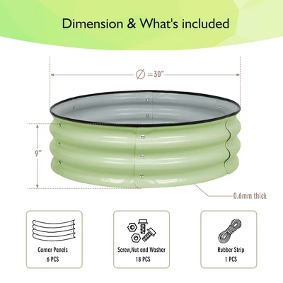 Aoodor Metal Raised Garden Bed 30" Round, Galvanized Outdoor Garden Planter Box For Vegetable Flower Herb 4 Aoodor Metal Raised Garden Bed 30" Round, Galvanized Outdoor Garden Planter Box For Vegetable Flower Herb - Image 2