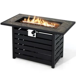 Costway 42'' Rectangular Propane Fire Pit Table 50,000 BTU W/ Lava Rocks & PVC Cover -Garden & Outdoors GUEST 10c96807 324d 494f 8ea9 fb0ba4ff7c31