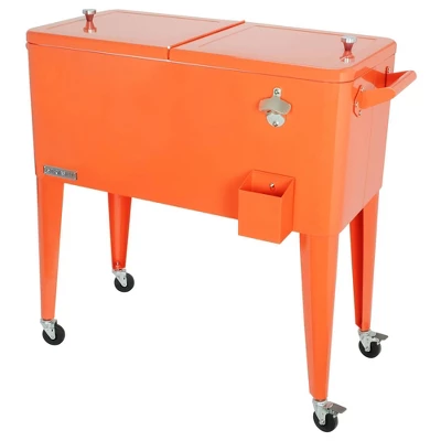 80qt Portable Rolling Patio Cooler - Permasteel 3 80qt Portable Rolling Patio Cooler - Permasteel