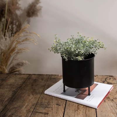 Footed Planter Black Metal - Foreside Home & Garden 3 Footed Planter Black Metal - Foreside Home & Garden