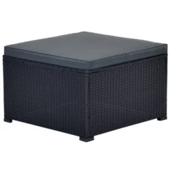 6pc Wicker Patio Conversation Set With Cushions - Black/Gray - GODEER -Garden & Outdoors GUEST 111703bc f826 4037 a2db 9cb384ea5dc0