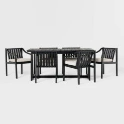7pc Modern Slatted Wood Outdoor Dining Set - Saracina Home 14 7pc Modern Slatted Wood Outdoor Dining Set - Saracina Home -Garden & Outdoors GUEST 117dd8e5 e41e 4deb 8859 7e6c9ff717ab