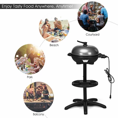 Costway Electric BBQ Grill 1350W Non-stick 4 Temperature Setting Outdoor Garden Camping 5 Costway Electric BBQ Grill 1350W Non-stick 4 Temperature Setting Outdoor Garden Camping - Image 3