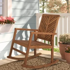 Ned Modern Chevron-Back Acacia Wood Patio Outdoor Rocking Chair - JONATHAN Y 11 Ned Modern Chevron-Back Acacia Wood Patio Outdoor Rocking Chair - JONATHAN Y -Garden & Outdoors GUEST 120fabe2 29ad 49c8 bb07 4558da9d7b06