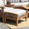 Abbington Teak Patio Ottoman With Cushion - Beige/Natural Teak - Cambridge Casual -Garden & Outdoors GUEST 12644409 ffc4 4779 9e8c 17852ed2c895