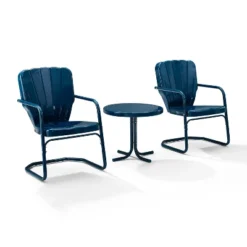 Ridgeland 3pc Outdoor Seating Set - Navy - Crosley -Garden & Outdoors GUEST 13091f31 814c 4c33 9dc4 c8f83fd0b883