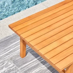 Kapalua Honey Nautical Eucalyptus Wooden Outdoor Table - Vifah -Garden & Outdoors GUEST 13d8e63a c37c 4e34 afa1 bb65992e837d