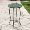 Northlight 19" Green And Blue Peacock Flower Tail Glass Patio Side Table -Garden & Outdoors GUEST 13dd2912 515b 46b1 99dd 66634a45bcf3