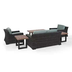 Beaufort 6pc Outdoor Wicker Conversation Set - Mist - Crosley -Garden & Outdoors GUEST 13dd743f 7daf 4bd7 b363 d6445b2fe609