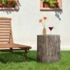 HOMCOM Side Table With Round Tabletop, Tree Stump Shape Concrete End Table With Wood Grain Finish, For Indoors And Outdoors, Set Of 2, Gray 2 HOMCOM Side Table With Round Tabletop, Tree Stump Shape Concrete End Table With Wood Grain Finish, For Indoors And Outdoors, Set Of 2, Gray -Garden & Outdoors GUEST 1479f7b9 83a1 405d a580 1535db1f86ab