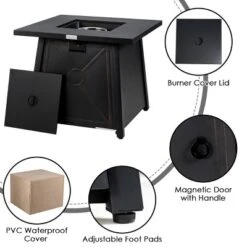 Tangkula 9PCS Outdoor Patio Furniture Set With 30" Propane Fire Pit Table PE Wicker Space-Saving Sectional Sofa Set W/ Storage Box & Cushions -Garden & Outdoors GUEST 148f8c7e 2fe6 4b50 aebd dd54b8077e03