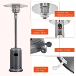 Costway 50000 BTU Propane Patio Heater Standing LP Gas Steel W/ Wheels Grey 16 Costway 50000 BTU Propane Patio Heater Standing LP Gas Steel W/ Wheels Grey -Garden & Outdoors GUEST 155d286a 0c4d 4d05 8eed bd69be15d80b