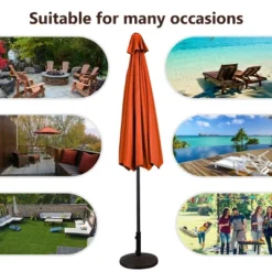 Costway 9FT Patio Umbrella Patio Market Steel Tilt W/ Crank Outdoor Yard Garden Orange -Garden & Outdoors GUEST 1581a742 ae3c 41c9 ac5d 31a2e531b9f5