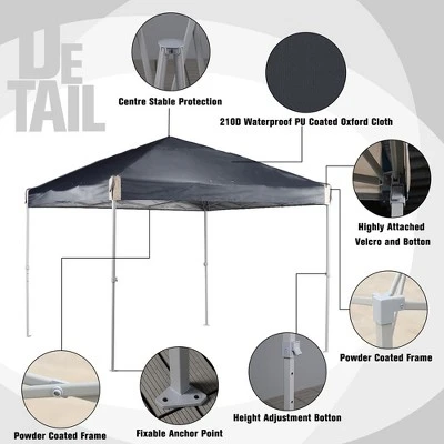 Aoodor 10' X 10' Pop Up Canopy Tent With Removable Mesh Window Sidewalls, Portable Instant Shade Canopy With Roller Bag 8 Aoodor 10' X 10' Pop Up Canopy Tent With Removable Mesh Window Sidewalls, Portable Instant Shade Canopy With Roller Bag - Image 6