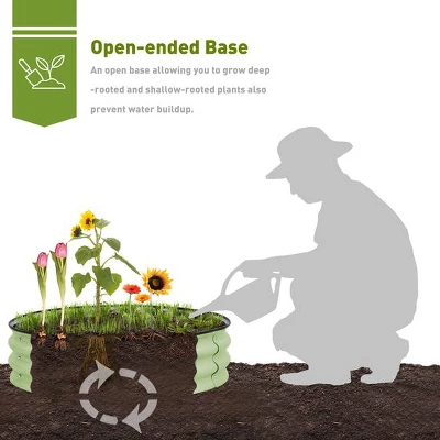 Aoodor Metal Raised Garden Bed 30" Round, Galvanized Outdoor Garden Planter Box For Vegetable Flower Herb 6 Aoodor Metal Raised Garden Bed 30" Round, Galvanized Outdoor Garden Planter Box For Vegetable Flower Herb - Image 4