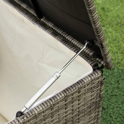 4pc Wicker Patio Sectional Seating Set With Cushions - Gray/Beige - GODEER 16 4pc Wicker Patio Sectional Seating Set With Cushions - Gray/Beige - GODEER - Image 14